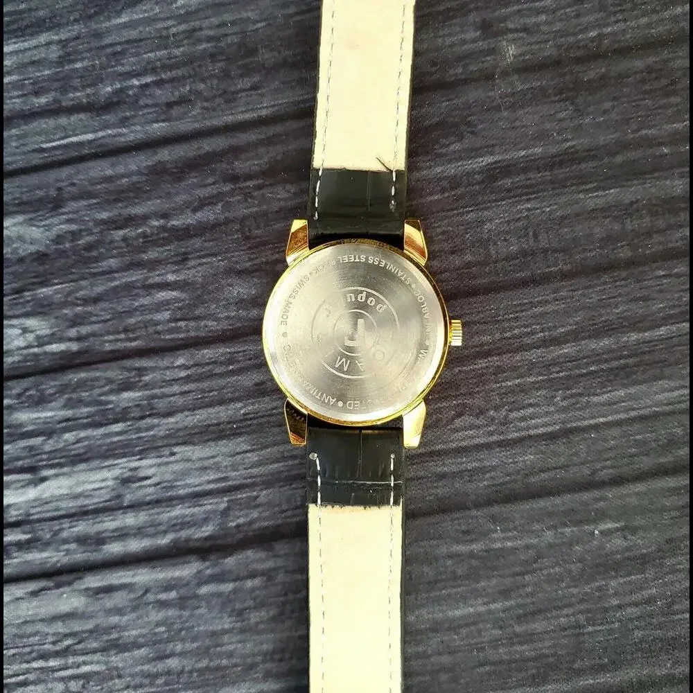 Rare Roamer‎ Brevete Swiss Mens Manual Watch Gld Cham Blk